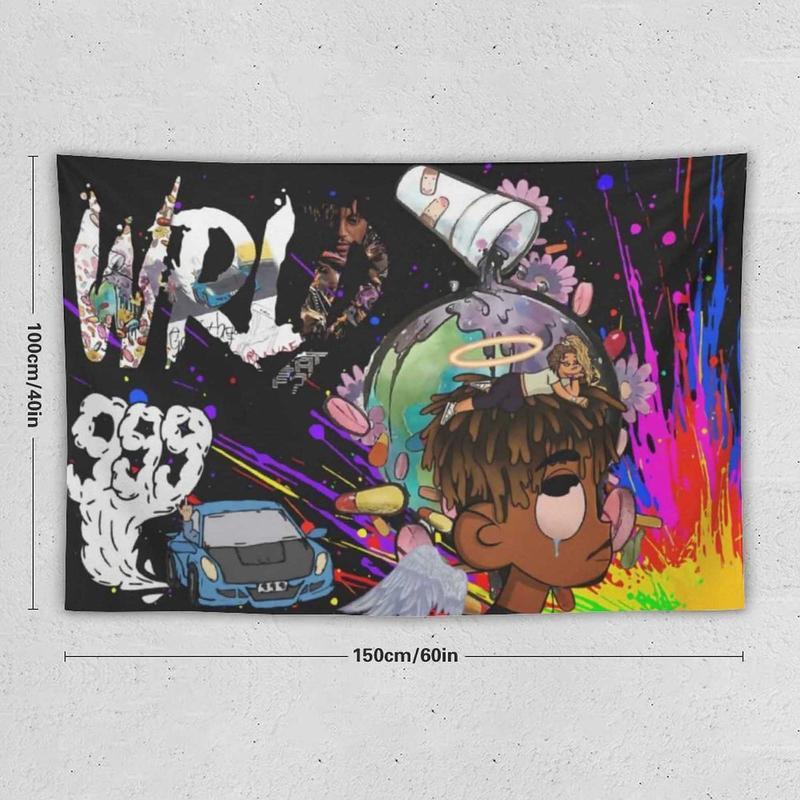 Rapper Tapestry Juice Wrld Wall Hanging Room Decor Hip Hop Tapestry for Bedroom Dorm