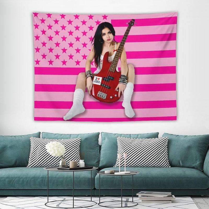 Tara Celebrity and Decorations Stuff American Pink Flags Wall Funny Tapestry Hanging Yummy Merch for Dorm Bedroom Decorative Aesthetic Tapestries