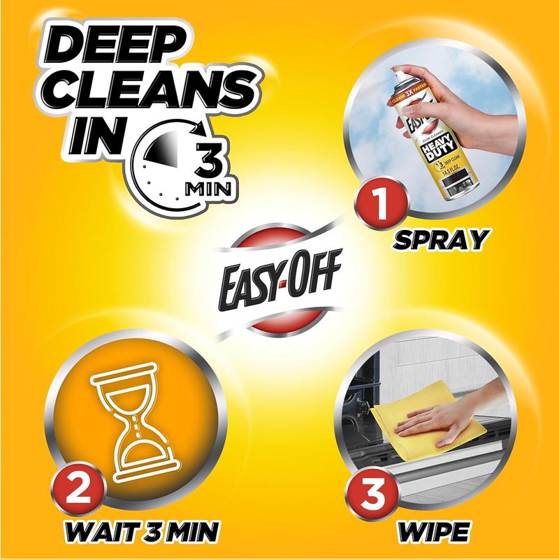 Easy-Off Heavy Duty Oven Cleaner Spray, Regular Scent, Removes Grease, 14.5 ounce (Pack Of 1)