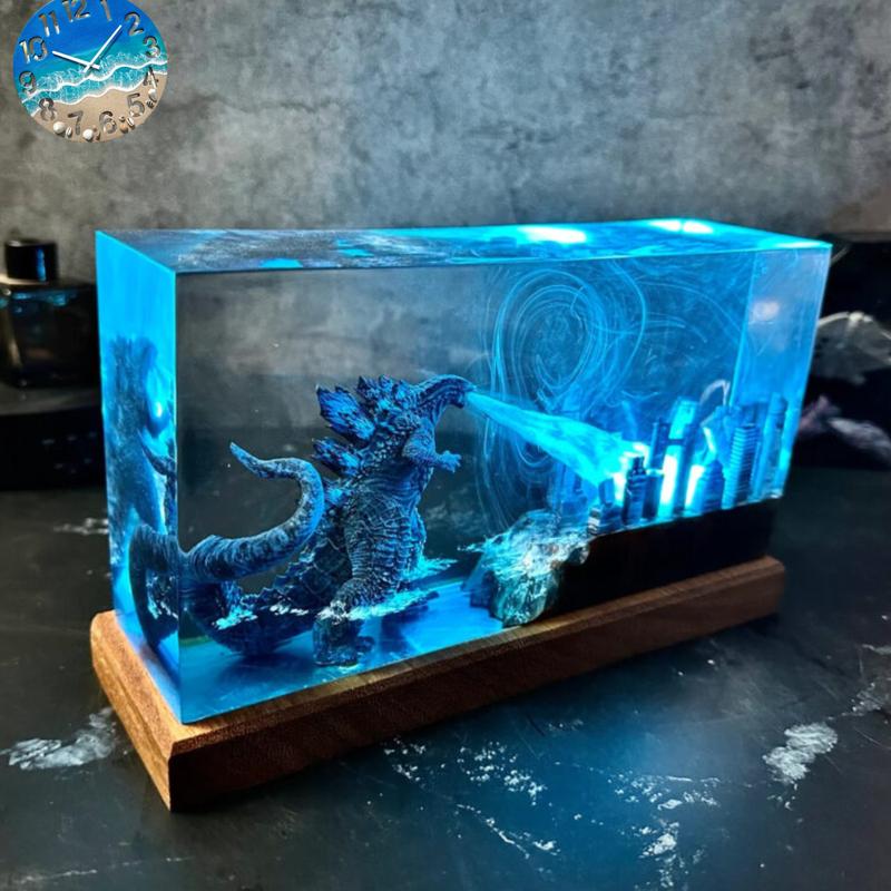 Custom Resin Godzilla Block - Unique Nightstand Decor & Giftable Bedroom Accent Figurine