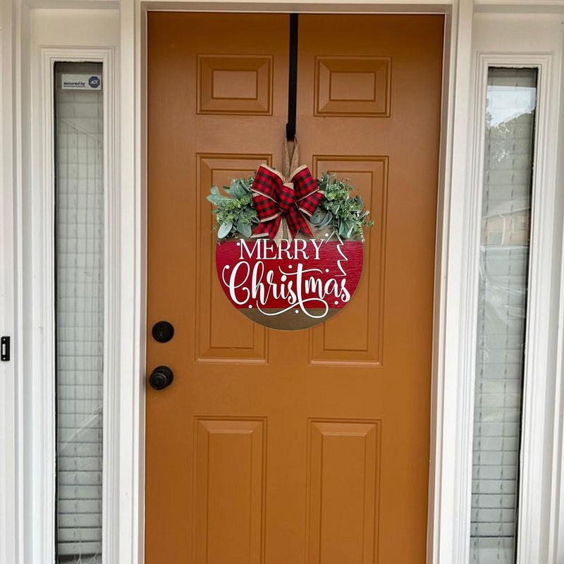 Merry Christmas Believe Welcome Sign, 1 Count Festive Wooden Door Sign for Hanging Decoration, Ideal Funny Christmas Decor & Gift