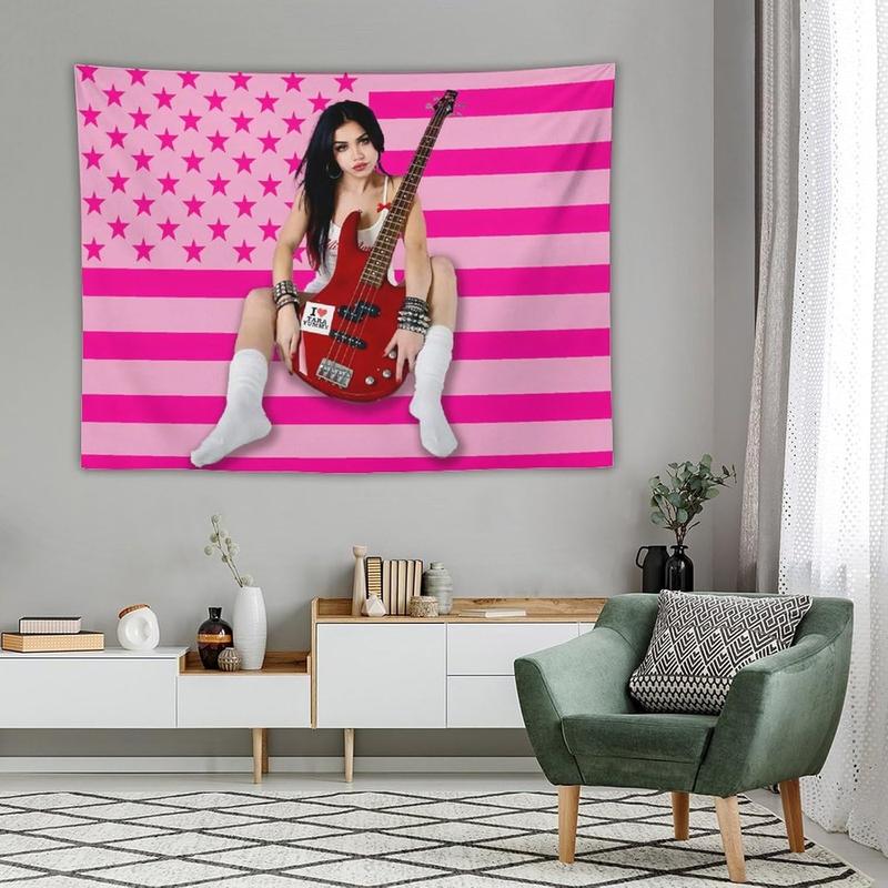 Tara Celebrity and Decorations Stuff American Pink Flags Wall Funny Tapestry Hanging Yummy Merch for Dorm Bedroom Decorative Aesthetic Tapestries