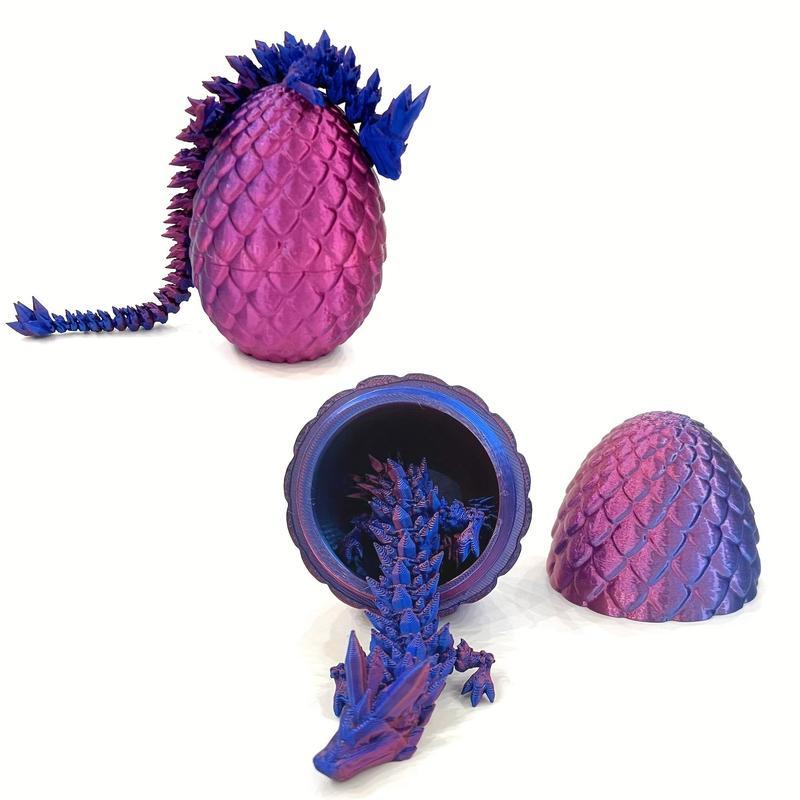 3D Dragon Egg Ornament, 1 Count Creative LaserEngraving Dinosaur with Egg Design Spring Toy,Desktop Decor for Home Office Dormitory CarSchool