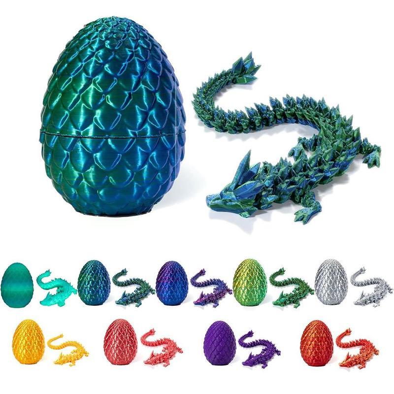 3D Dragon Egg Ornament, 1 Count Creative LaserEngraving Dinosaur with Egg Design Spring Toy,Desktop Decor for Home Office Dormitory CarSchool