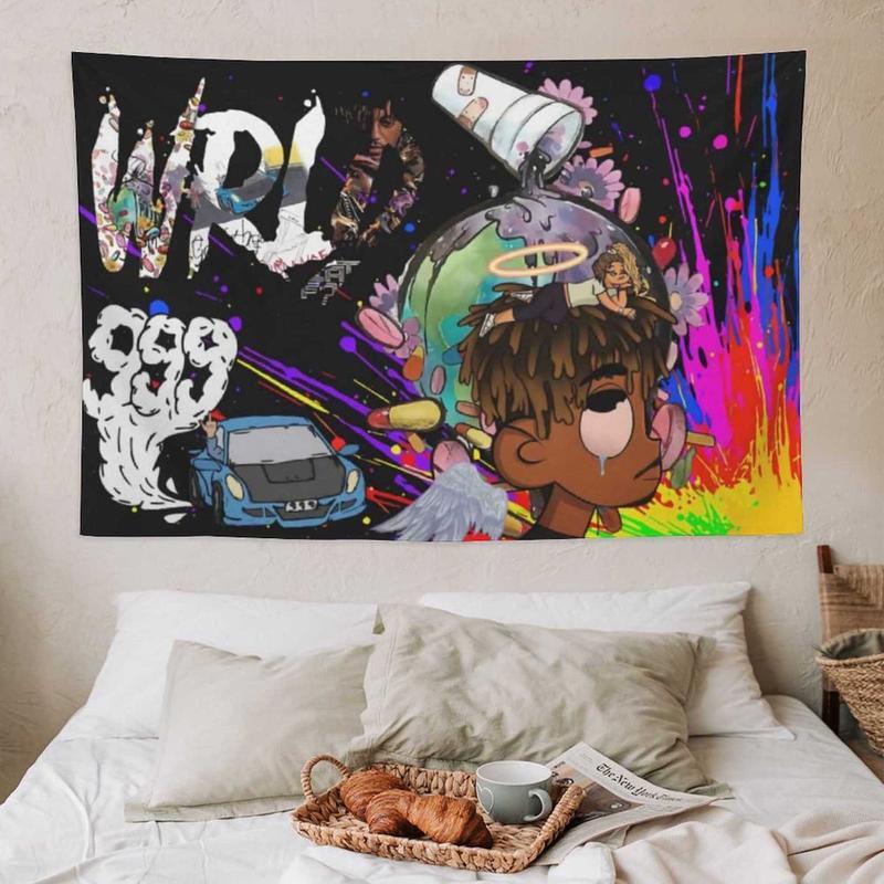 Rapper Tapestry Juice Wrld Wall Hanging Room Decor Hip Hop Tapestry for Bedroom Dorm