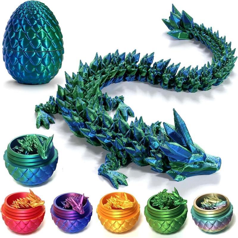 3D Dragon Egg Ornament, 1 Count Creative LaserEngraving Dinosaur with Egg Design Spring Toy,Desktop Decor for Home Office Dormitory CarSchool