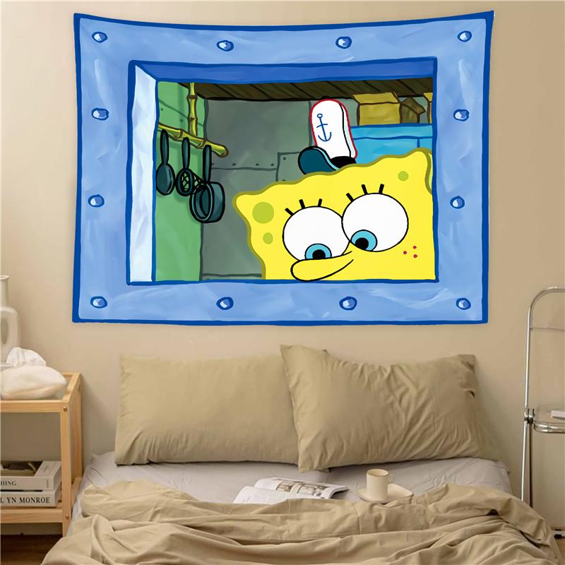 SpongeBob SquarePants cartoon background wall cloth decoration tapestry room decoration hanging cloth tapestry wall hanging