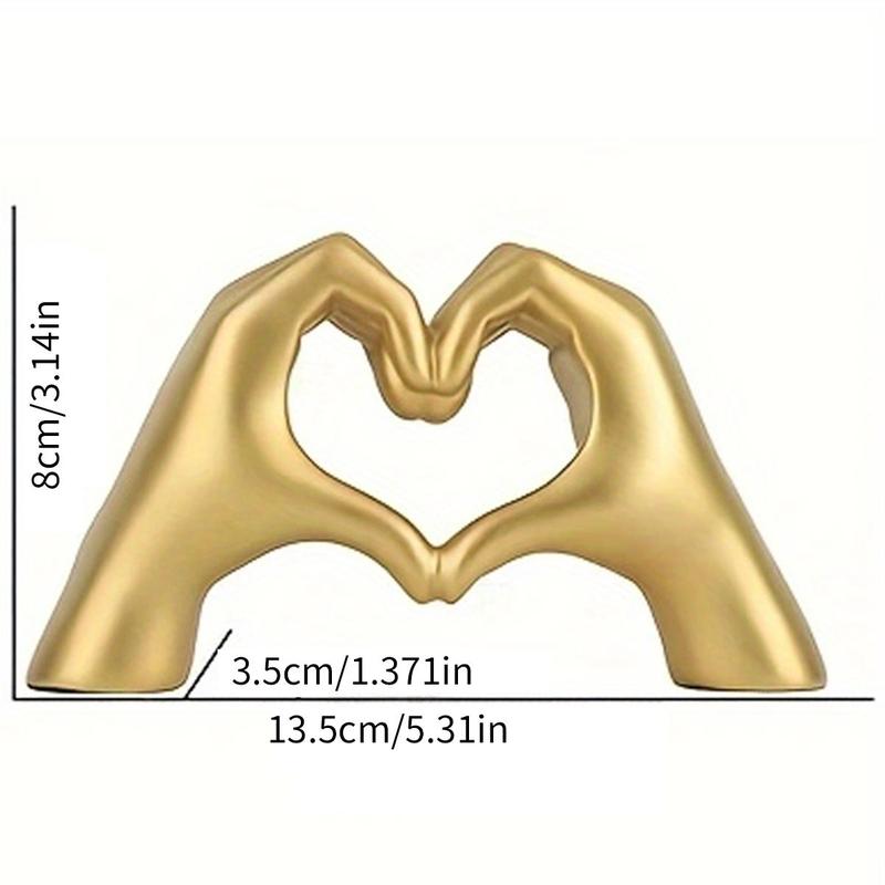 Christmas Heart Shape Gesture Sculpture, Sweet Furniture Modern Resin Art Figurine, Creative Desk Statue For Table Office Decor, Summer Essentials, Party Room Decor, Home Decor, Boyfriend Gift