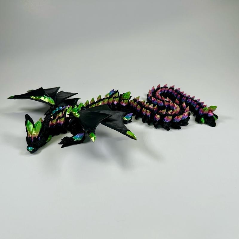 Wolf Crystal Winged Dragon Decor Figurine