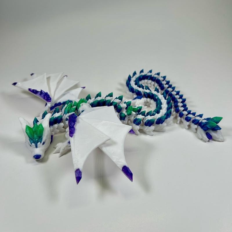 Wolf Crystal Winged Dragon Decor Figurine