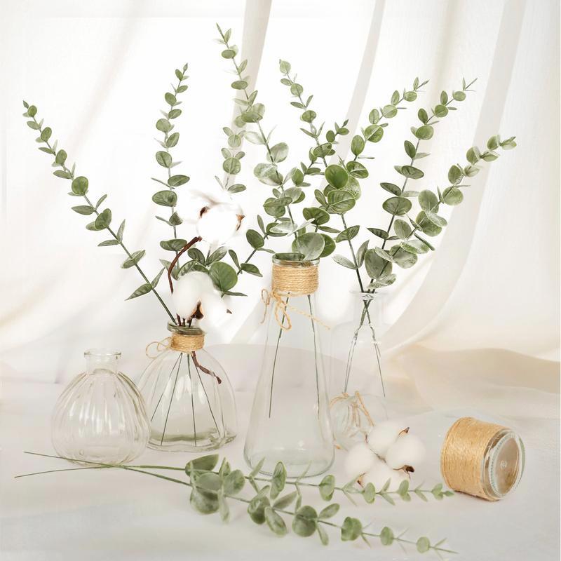 18pcs Artificial Eucalyptus Stems - Fake Flowers for Office, Bouquet Centerpiece, Wedding, Christmas Decoration!