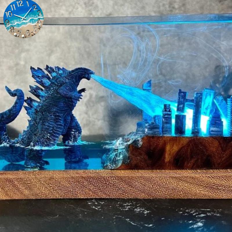 Custom Resin Godzilla Block - Unique Nightstand Decor & Giftable Bedroom Accent Figurine