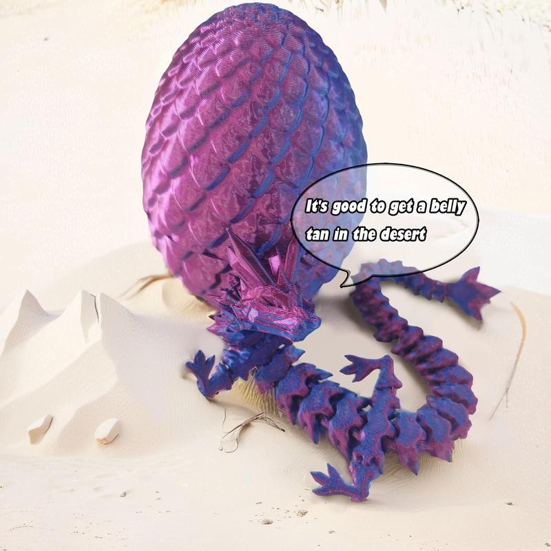 3D Dragon Egg Ornament, 1 Count Creative LaserEngraving Dinosaur with Egg Design Spring Toy,Desktop Decor for Home Office Dormitory CarSchool