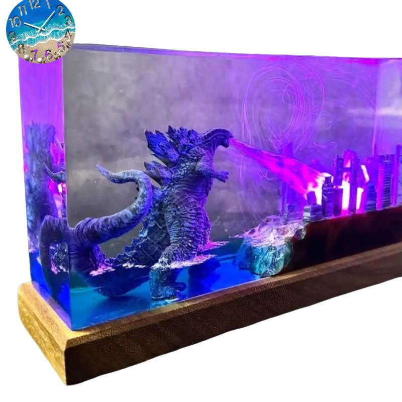 Custom Resin Godzilla Block - Unique Nightstand Decor & Giftable Bedroom Accent Figurine