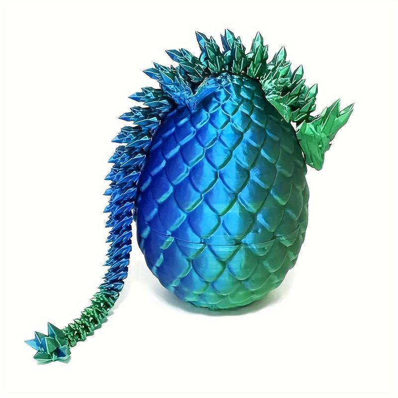 3D Dragon Egg Ornament, 1 Count Creative LaserEngraving Dinosaur with Egg Design Spring Toy,Desktop Decor for Home Office Dormitory CarSchool