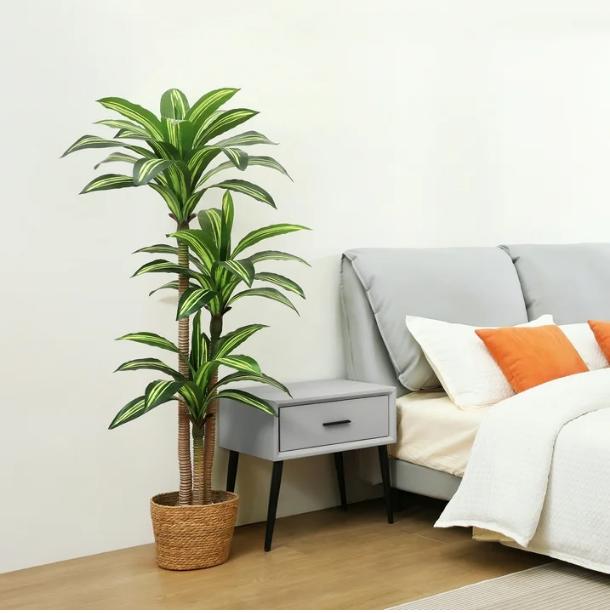 5ft Dracaena Tree Faux Plants in Pot - Perfect for Home, Office, Living Room, and Patio Decor