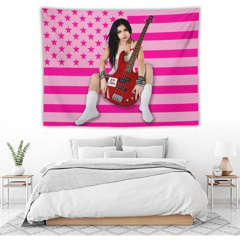 Tara Celebrity and Decorations Stuff American Pink Flags Wall Funny Tapestry Hanging Yummy Merch for Dorm Bedroom Decorative Aesthetic Tapestries