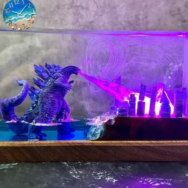 Custom Resin Godzilla Block - Unique Nightstand Decor & Giftable Bedroom Accent Figurine