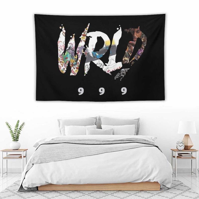 Rapper Tapestry Juice Wrld Wall Hanging Room Decor Hip Hop Tapestry for Bedroom Dorm