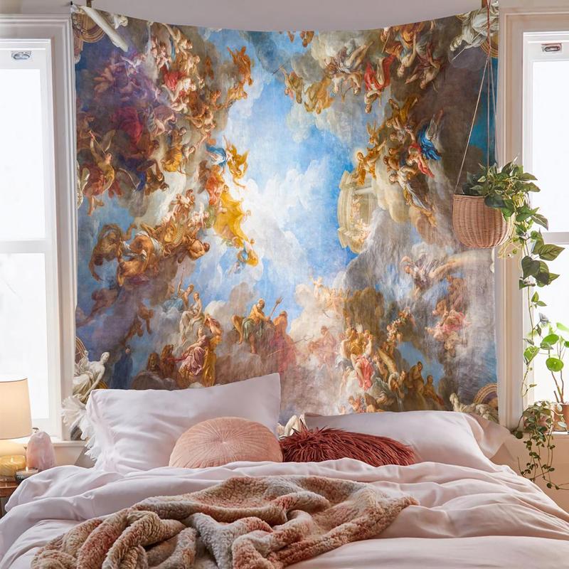 Mythical Figure & Sky Pattern Tapestry, Retro Art Tapestry, Wall Hanging Cloth for Bedroom Living Room Office Decor