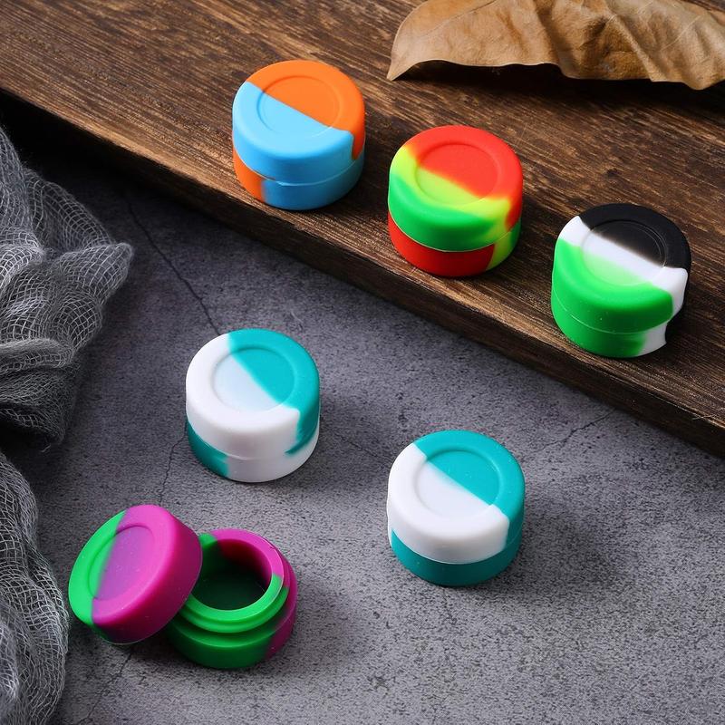 200 count Silicone Wax Containers Non Stick Silicone Wax Containers Multi Use Storage Jars Oil Concentrate Bottles for Home Kitchen Travel, Assorted Colors (3 ml)