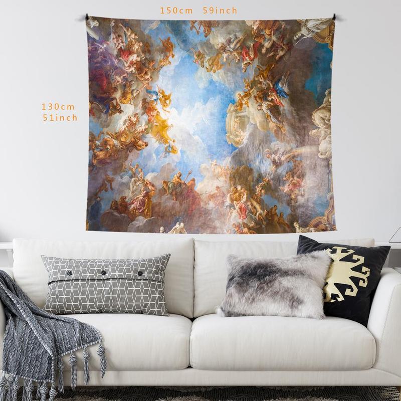 Mythical Figure & Sky Pattern Tapestry, Retro Art Tapestry, Wall Hanging Cloth for Bedroom Living Room Office Decor