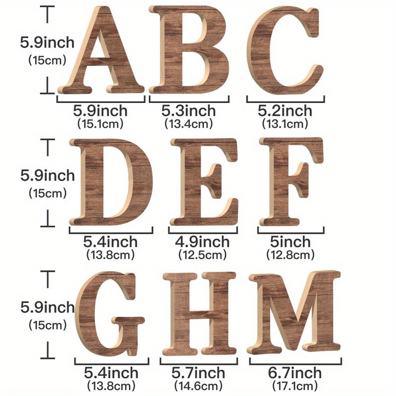 Custom Wooden Decorative Letters-26 One Capital Letters, Suitable for Home, Office Or Cafe Display Decorative Letters