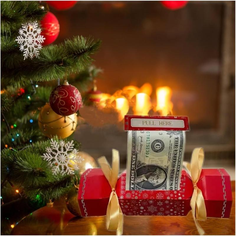 4PCS Christmas Surprise Money Pull Pouch, Surprise Money Pull Pouch- Hexagon, DIY Christmas Kit, Money Box for Cash Gift, Cash Gift Pouch, Pouch, Christmas Party Gifts Money Box for Cash Pull