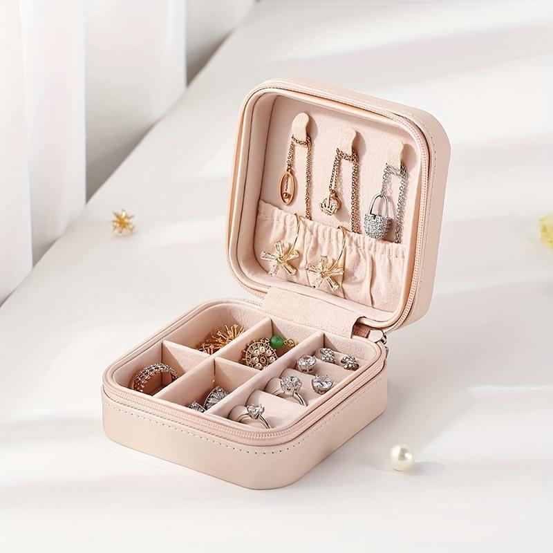 Jewellery Storage Case, 1 Count Mini Jewellery Storage Box, Storage Organization for Vanity, Travel Jewelry Case for Rings Earrings Necklace, Summer Gift, Jewelry Organizer