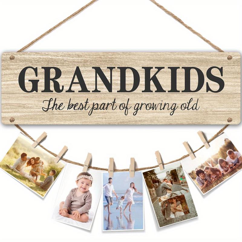 Heartfelt Connections - Grandparents Photo Holder, United in Love Design - Perfect Christmas or Birthday Gift for Grandma & Grandpa from Adoring Grandkids Decor Hanging