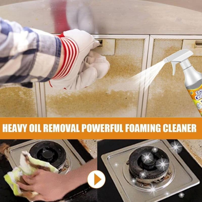 2Pcs Kitchen Heavy Oil Cleaning Agent Antibacterial All Purpose Cleaning Spray for Kitchens, Countertops, Ovens, and AppliancesHousehold Range hood cleaner to remove heavy grease net kitchen cleaner powerful chemical degreaser descaling