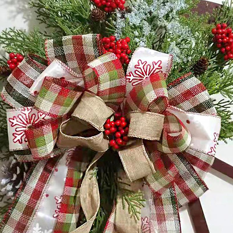 Farmhouse Wagon Wheel Wreath Christmas Winter Door Hanging Home Outdoor Decoration New Year Gift Christmas Decoration