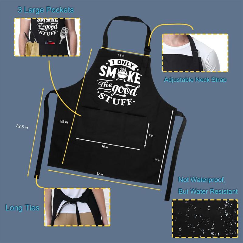 Funny Grilling Aprons for Men w 2 Pockets - BBQ Apron for Men - Thanksgiving, Christmas, Birthday, Cooking, Grilling Gifts for Men Husband Boyfriend Dad Brother Friends Him, Chef Cooking Apron