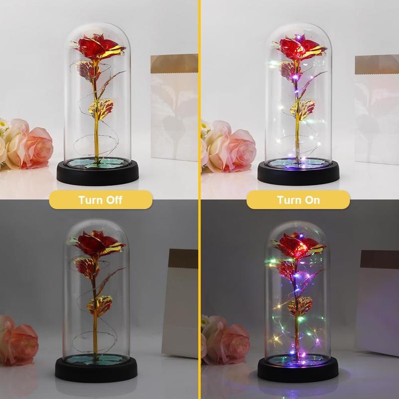 Immortal flower，Flowers Gifts for Mom,Mom Gifts for Christmas,Grandma Womens Mom Birthday Gifts,Wife Girlfriend Gifts,Rose in Glass,Mother Gifts,Gifts for Couple,Valentines Day Gifts for Women Battery not included