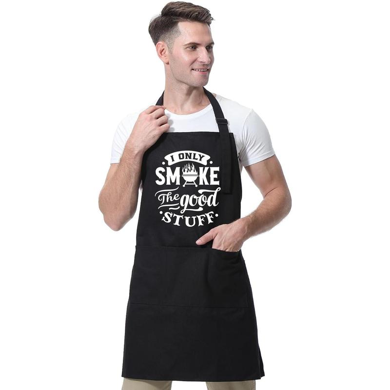 Funny Grilling Aprons for Men w 2 Pockets - BBQ Apron for Men - Thanksgiving, Christmas, Birthday, Cooking, Grilling Gifts for Men Husband Boyfriend Dad Brother Friends Him, Chef Cooking Apron