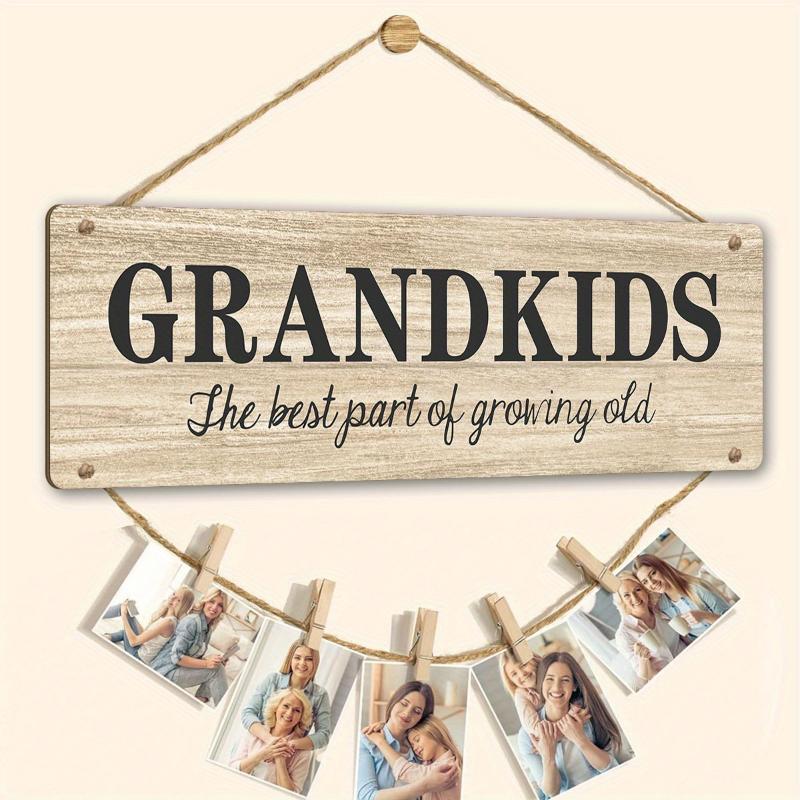 Heartfelt Connections - Grandparents Photo Holder, United in Love Design - Perfect Christmas or Birthday Gift for Grandma & Grandpa from Adoring Grandkids Decor Hanging