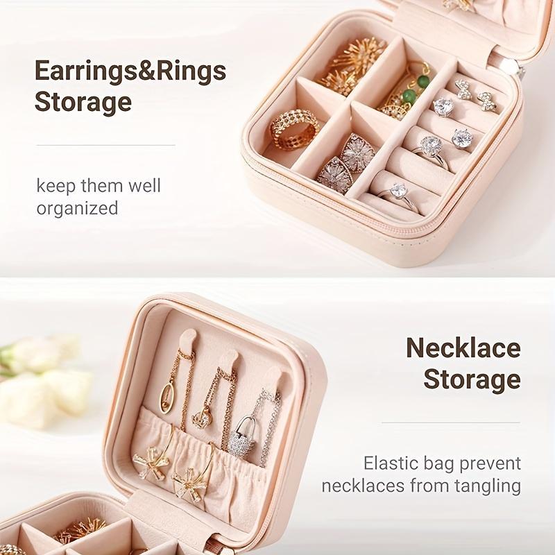 Jewellery Storage Case, 1 Count Mini Jewellery Storage Box, Storage Organization for Vanity, Travel Jewelry Case for Rings Earrings Necklace, Summer Gift, Jewelry Organizer