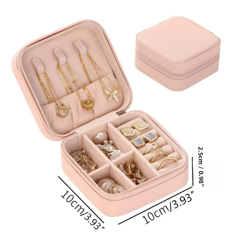 Jewellery Storage Case, 1 Count Mini Jewellery Storage Box, Storage Organization for Vanity, Travel Jewelry Case for Rings Earrings Necklace, Summer Gift, Jewelry Organizer