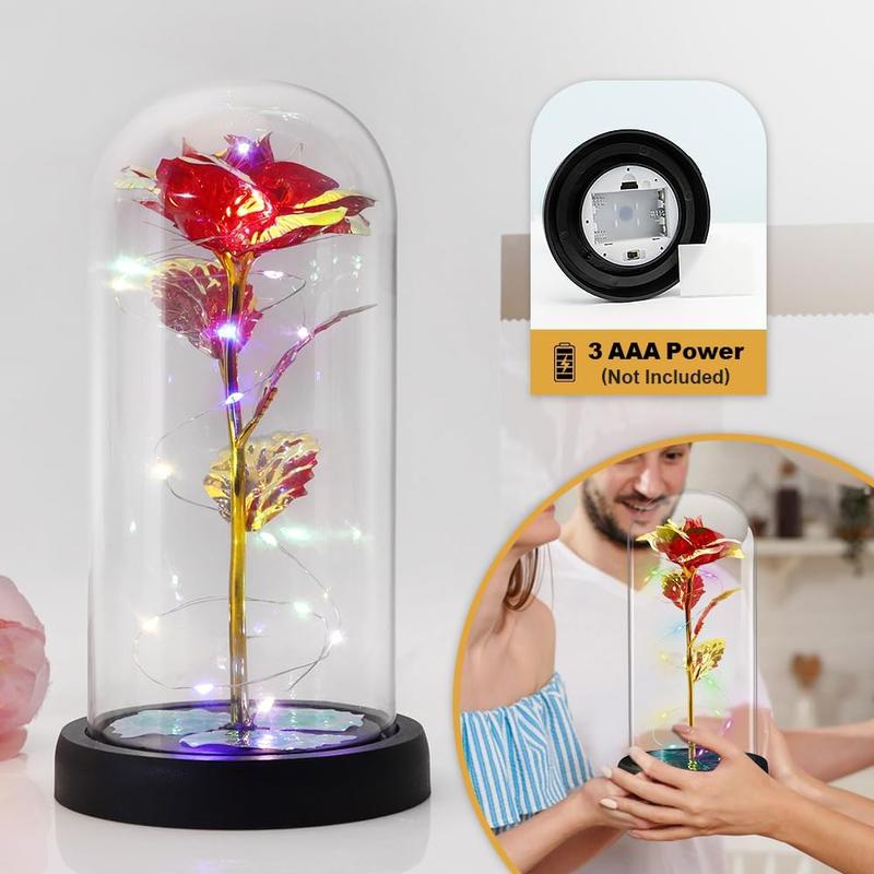 Immortal flower，Flowers Gifts for Mom,Mom Gifts for Christmas,Grandma Womens Mom Birthday Gifts,Wife Girlfriend Gifts,Rose in Glass,Mother Gifts,Gifts for Couple,Valentines Day Gifts for Women Battery not included