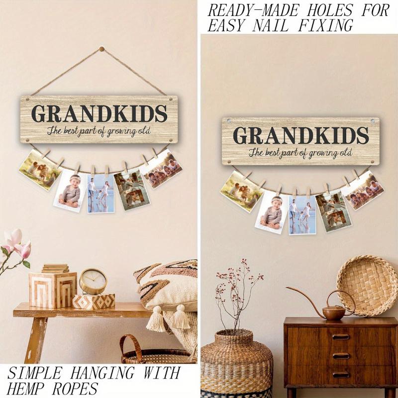 Heartfelt Connections - Grandparents Photo Holder, United in Love Design - Perfect Christmas or Birthday Gift for Grandma & Grandpa from Adoring Grandkids Decor Hanging