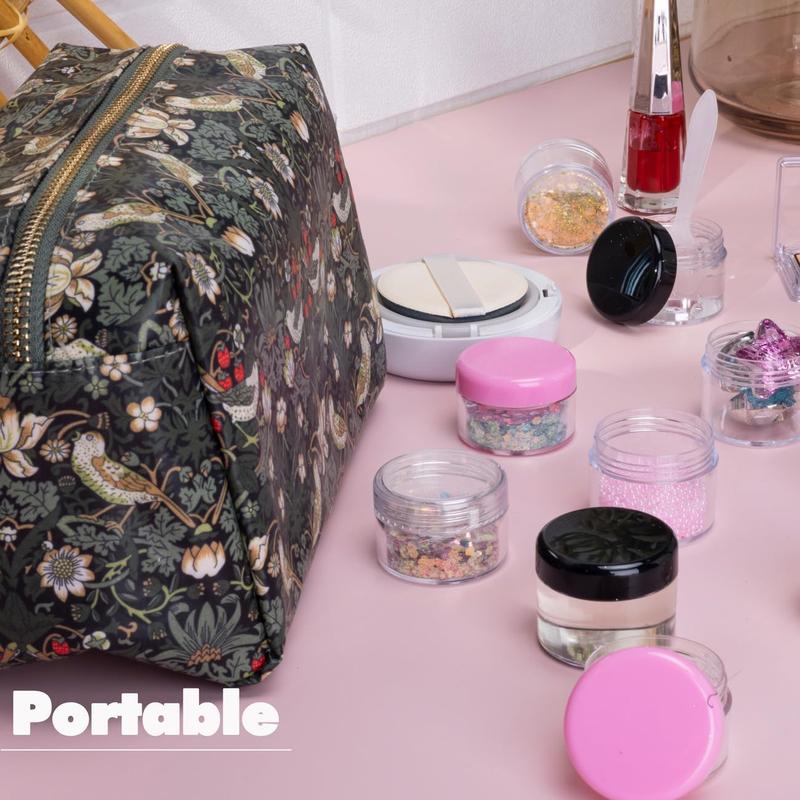 20 Grams Small Plastic Jars with Lids, 12 Pack Travel Cosmetic Containers, Empty Sample Jars with Lids, Slime Containers with Lids and Makeup Spoons