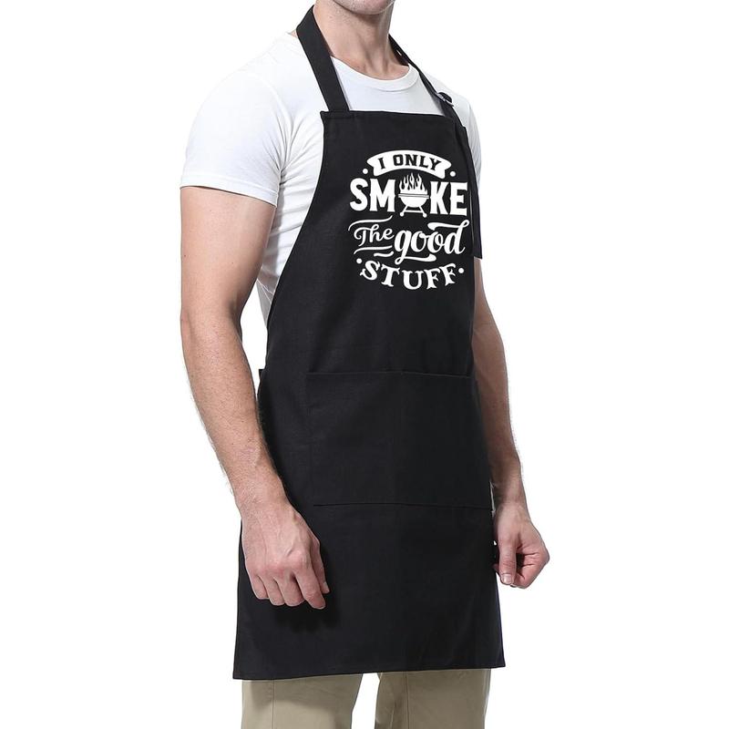 Funny Grilling Aprons for Men w 2 Pockets - BBQ Apron for Men - Thanksgiving, Christmas, Birthday, Cooking, Grilling Gifts for Men Husband Boyfriend Dad Brother Friends Him, Chef Cooking Apron