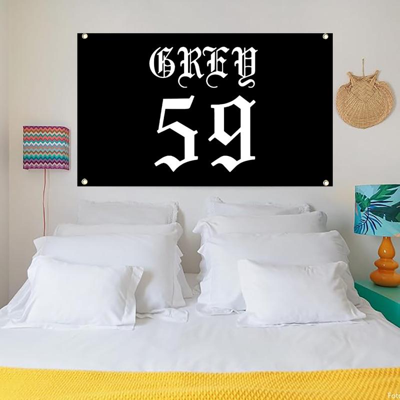 59 Print Tapestry 3x5ft Flag, Funny Poster Banner College Dorm Flag with Brass Grommet for Wall, Decorative Flag