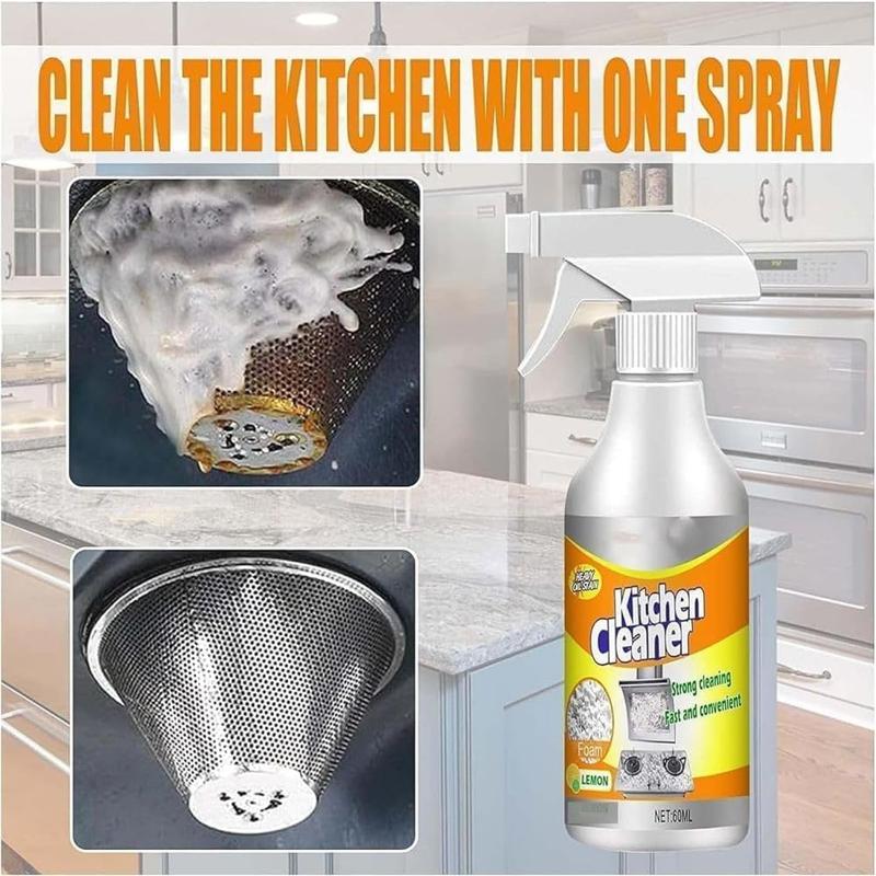 2Pcs Kitchen Heavy Oil Cleaning Agent Antibacterial All Purpose Cleaning Spray for Kitchens, Countertops, Ovens, and AppliancesHousehold Range hood cleaner to remove heavy grease net kitchen cleaner powerful chemical degreaser descaling