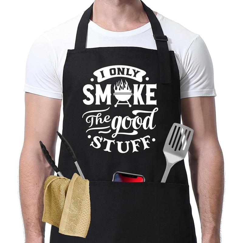 Funny Grilling Aprons for Men w 2 Pockets - BBQ Apron for Men - Thanksgiving, Christmas, Birthday, Cooking, Grilling Gifts for Men Husband Boyfriend Dad Brother Friends Him, Chef Cooking Apron