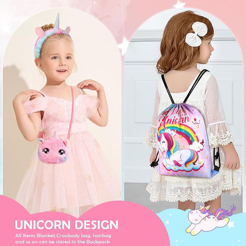 Unicorn Gift Set for Girls Age 3,4,5,6,7,8,9,10,11,12, Birthday Gifts for Girls, Thanksgiving Day Gifts for Girls,Christmas Gfits for Girls Glow in Dark Blanket