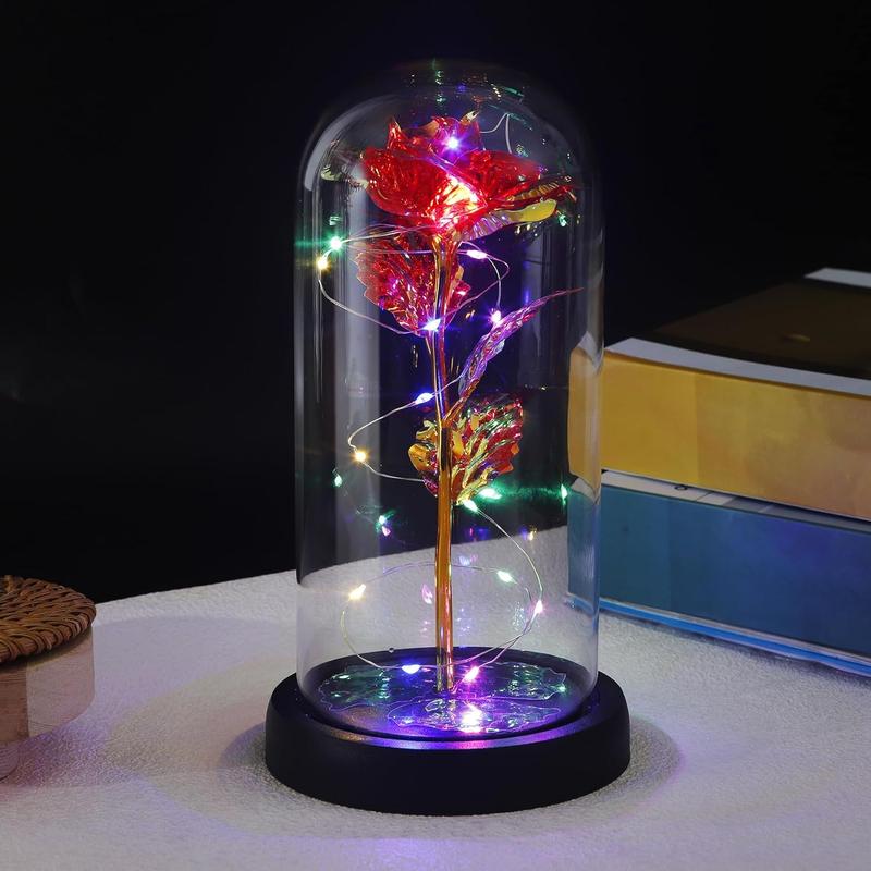 Immortal flower，Flowers Gifts for Mom,Mom Gifts for Christmas,Grandma Womens Mom Birthday Gifts,Wife Girlfriend Gifts,Rose in Glass,Mother Gifts,Gifts for Couple,Valentines Day Gifts for Women Battery not included