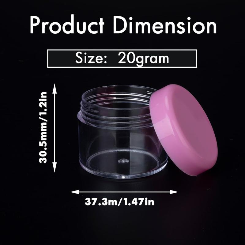 20 Grams Small Plastic Jars with Lids, 12 Pack Travel Cosmetic Containers, Empty Sample Jars with Lids, Slime Containers with Lids and Makeup Spoons