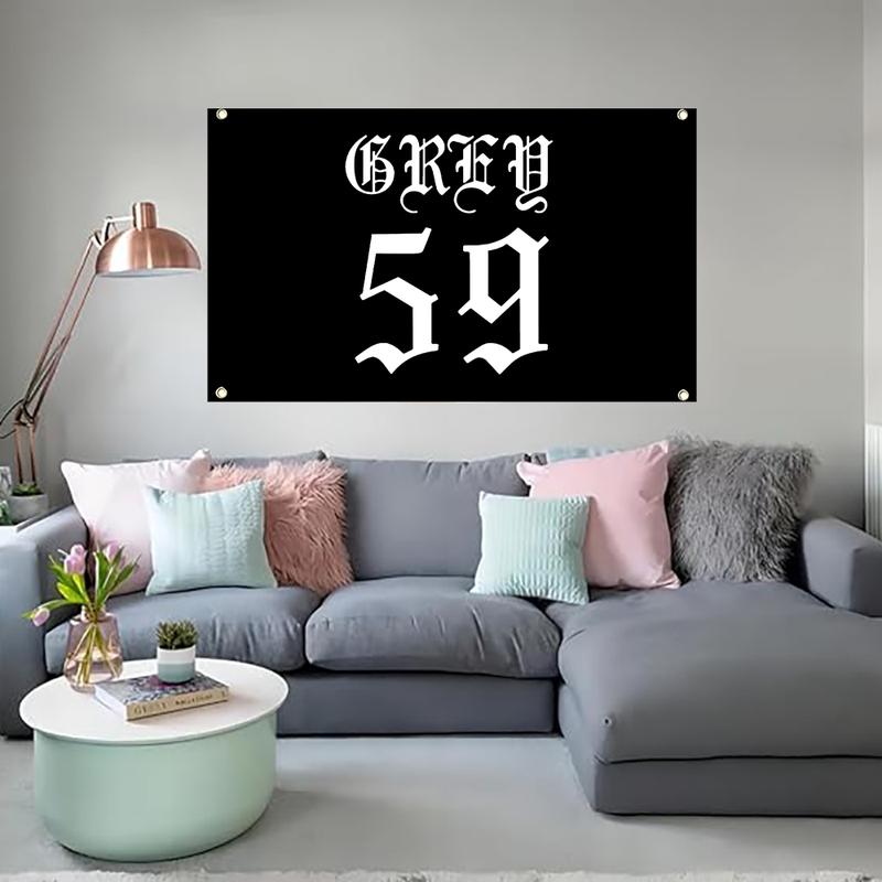 59 Print Tapestry 3x5ft Flag, Funny Poster Banner College Dorm Flag with Brass Grommet for Wall, Decorative Flag