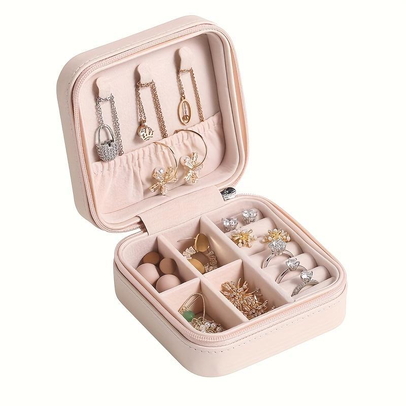 Jewellery Storage Case, 1 Count Mini Jewellery Storage Box, Storage Organization for Vanity, Travel Jewelry Case for Rings Earrings Necklace, Summer Gift, Jewelry Organizer